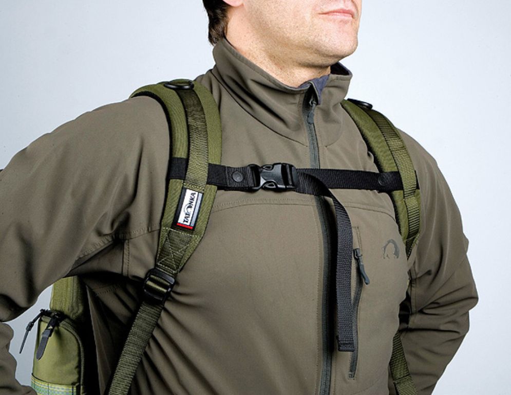 Chest belt outlet backpack