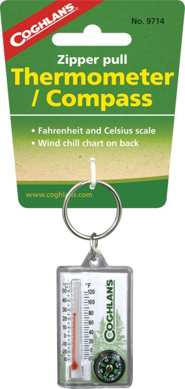 Zipper Thermometer/Compass - 