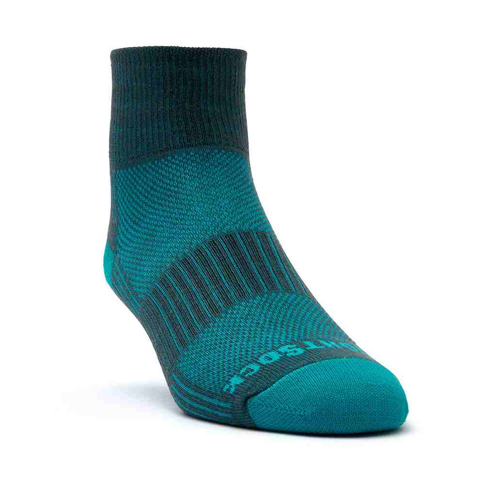 Coolmesh II - Quarter Socks - Ash/Turquoise - Coolmesh II Sock Ash Turquoise Front View