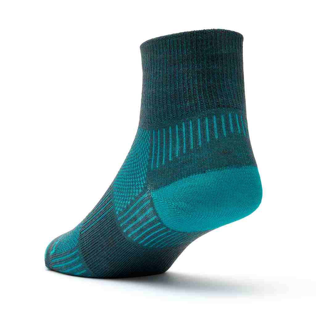 Coolmesh II - Quarter Socks - Ash/Turquoise - Coolmesh II Sock Ash Turquoise Back View