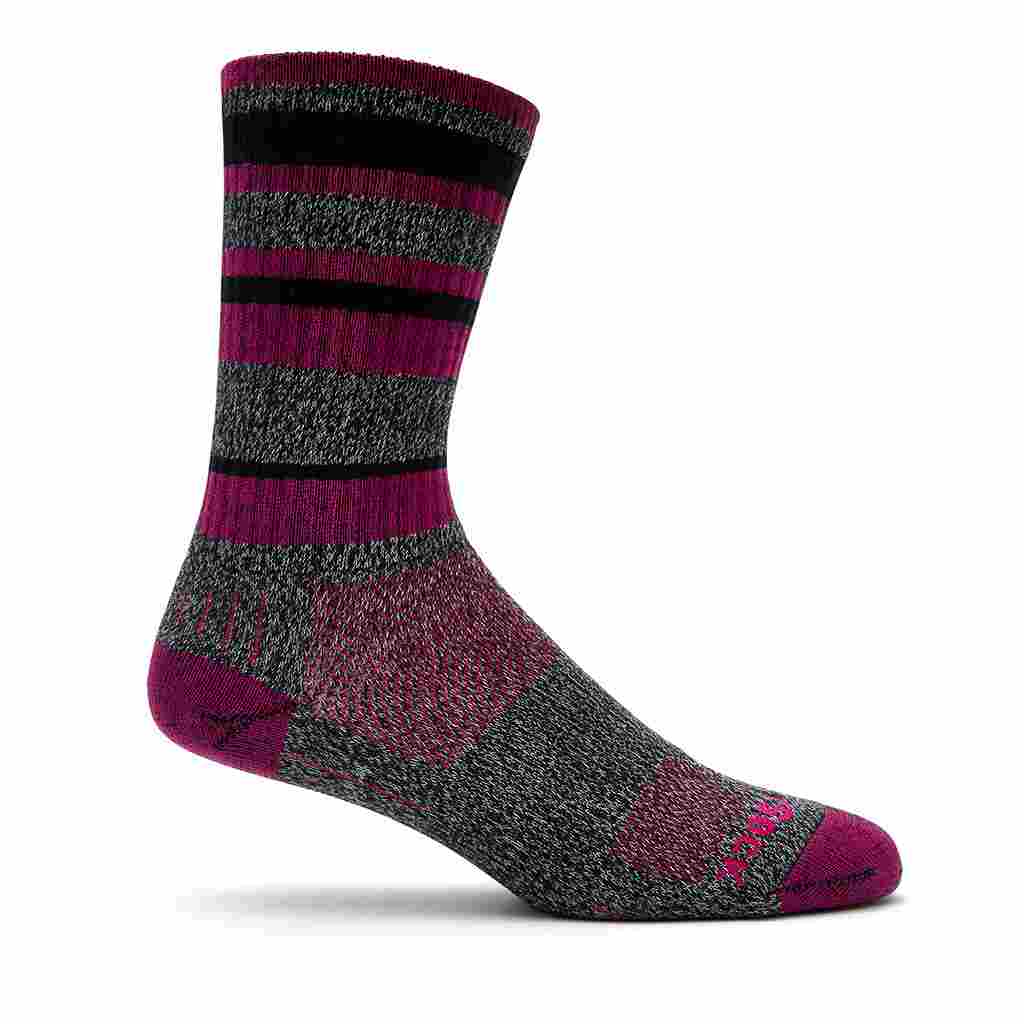 Adventure - Crew Sock - Black Fuchsia - Adventure - Crew Sock - Black Fuschia side view