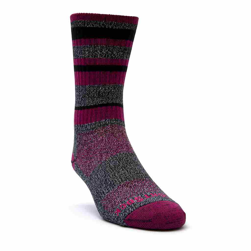 Adventure - Crew Sock - Black Fuchsia - Adventure - Crew Sock - Black Fuschia front view