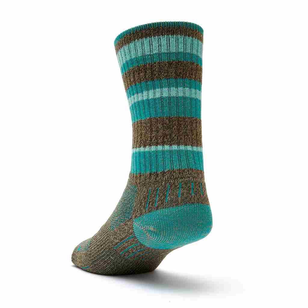 Adventure - Crew Sock - Brown Teal - Adventure - Crew Sock - Brown Teal back view