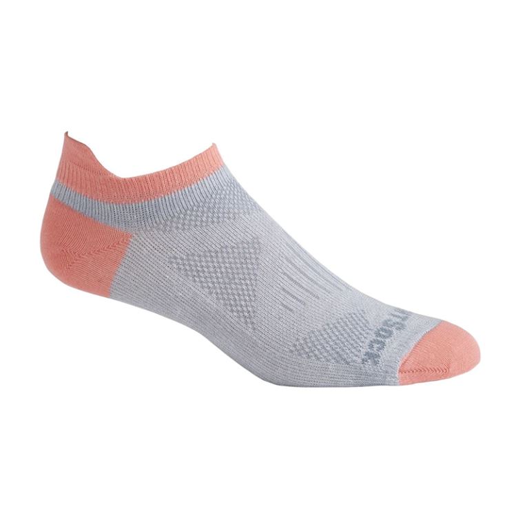 Coolmesh II - Tab Wmn Socks - Light Grey/Coral - 