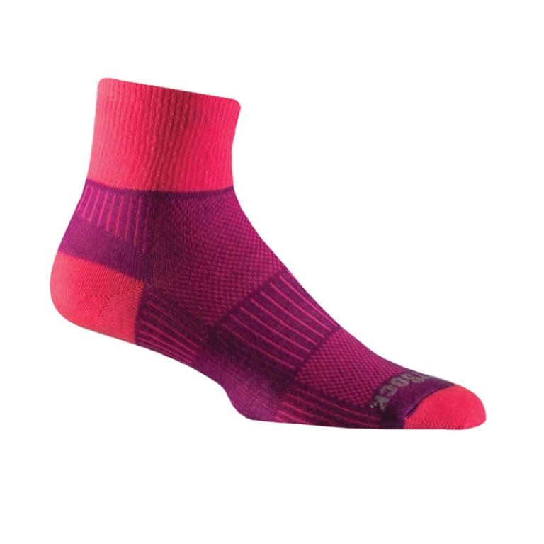 Coolmesh II - Quarter Socks - Plum/Pink - 