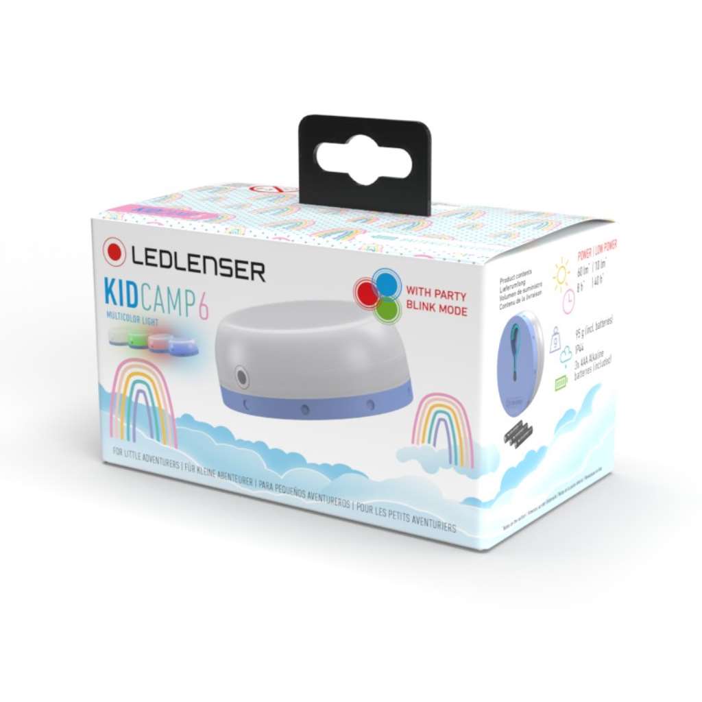 Ledlenser KidCamp 6 Camping Lantern - Kidcamp purple packaging