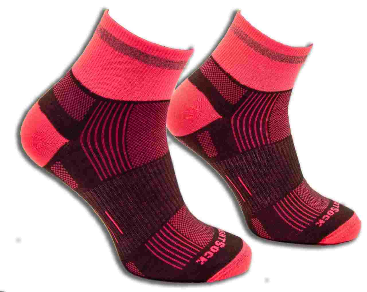 Run Reflective - Quarter Socks - Grey/Pink - Run Reflective Quarter Sock Grey/Pink