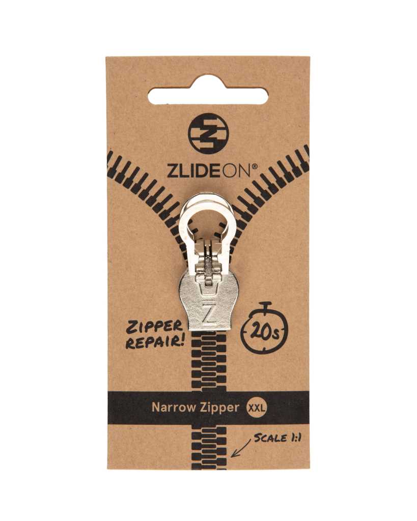 ZlideOn Narrow Zipper - XXL silver