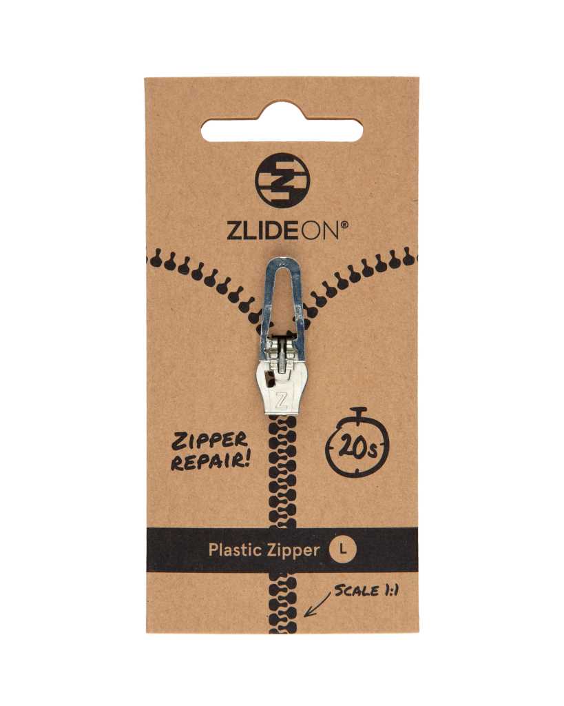 ZlideOn Plastic Zipper - L silver
