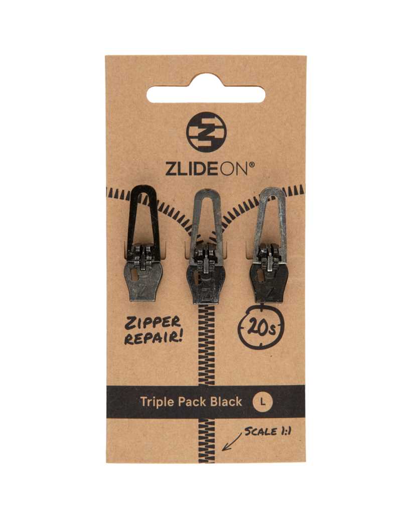 ZlideOn Triple Pack Zipper - L black