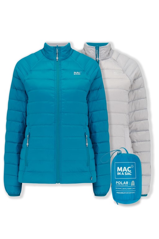 Ladies Polar Reversible Down Jacket (petrol/grey) - 