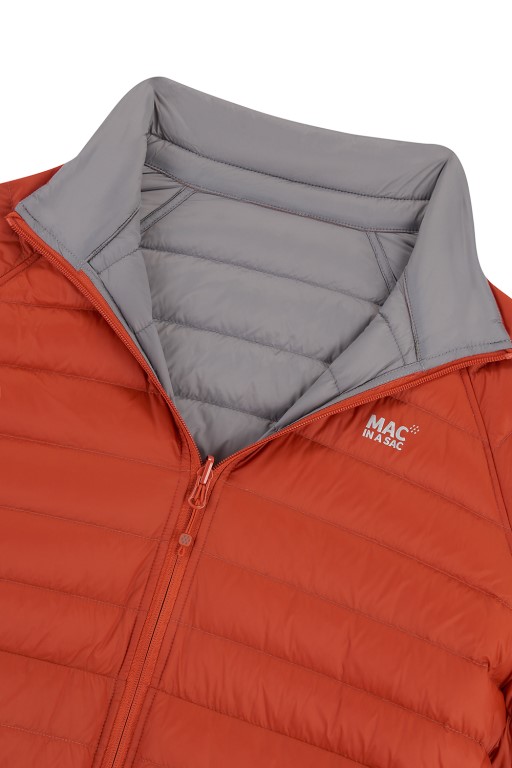 Mens Polar Reversible Down Jacket (orange/grey) - 