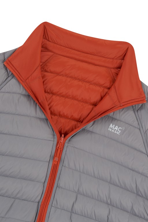 Mens Polar Reversible Down Jacket (orange/grey) - 