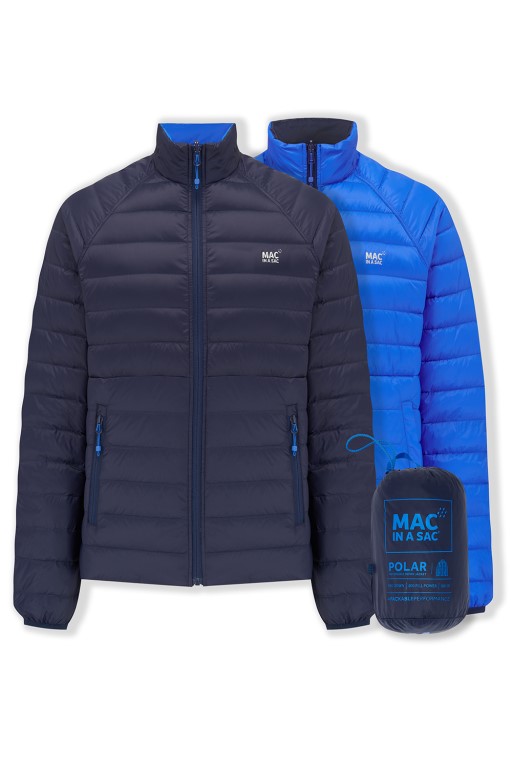 Mens Polar Reversible Down Jacket (saxe blue/navy) - 