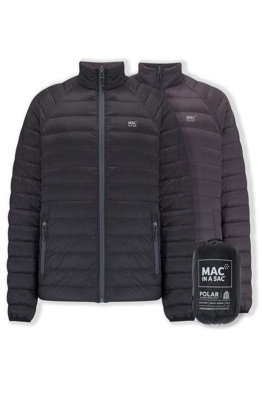 Mens Polar Reversible Down Jacket (black/charcoal) - 