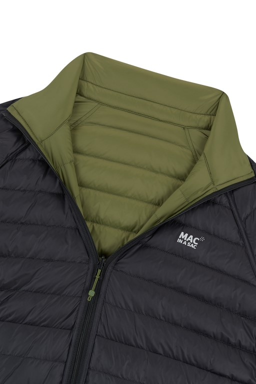 Mens Polar Reversible Down Jacket (khaki/black) - 