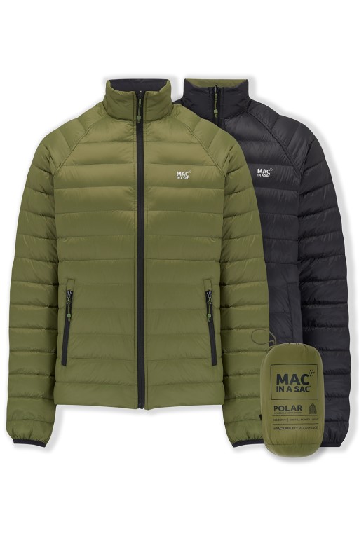 Mens Polar Reversible Down Jacket (khaki/black) - 