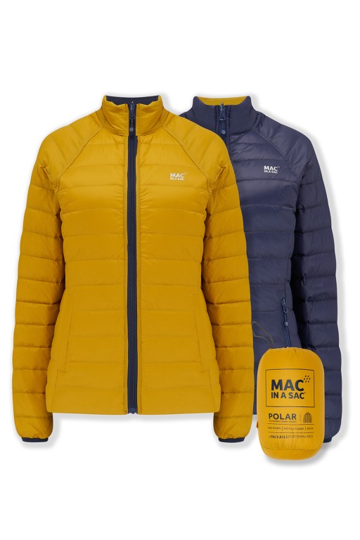 Ladies Polar Reversible Down Jacket (navy/mustard) - 