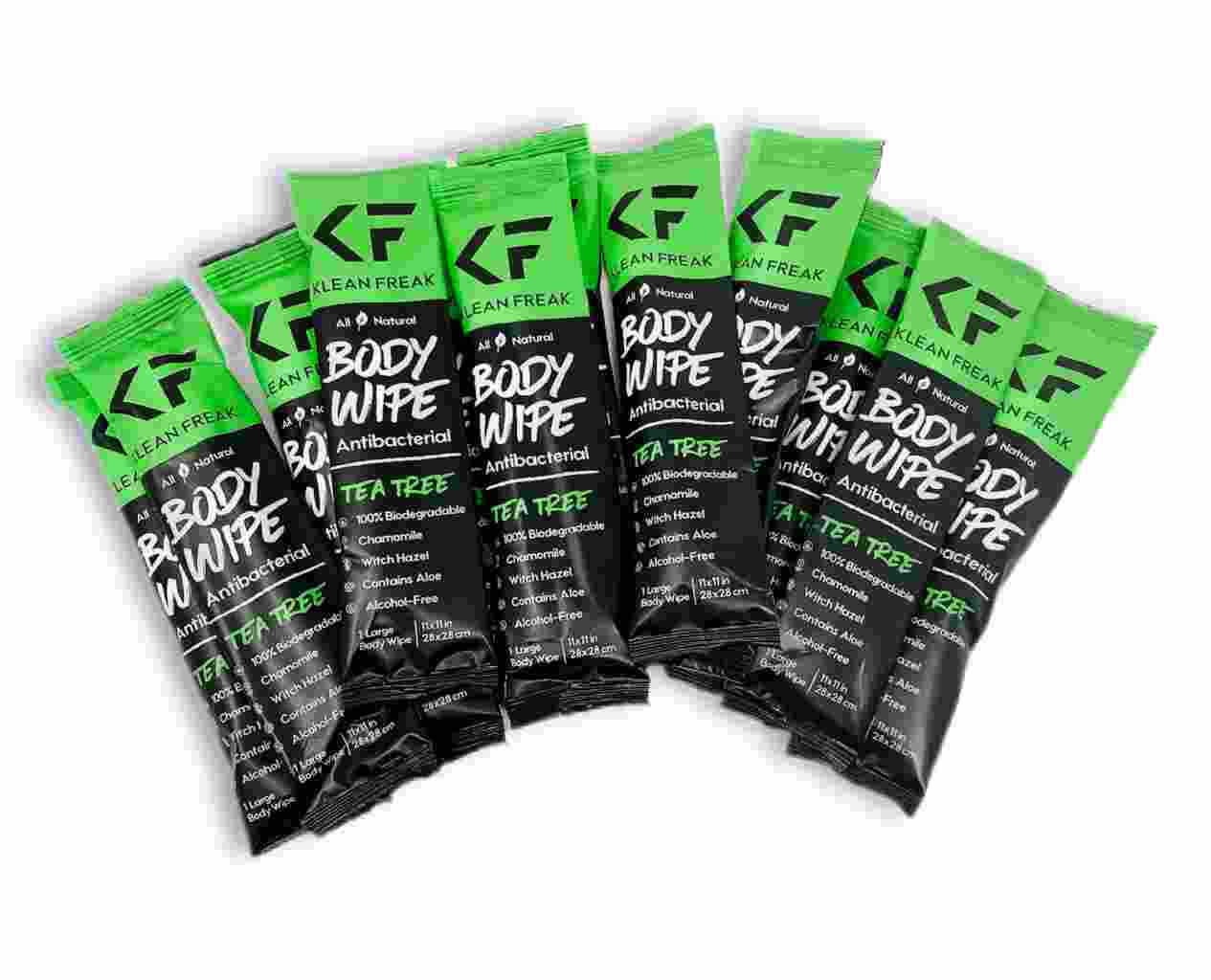Klean Freak Body Wipes 12 Pack (tea tree) - Tea Tree Oil