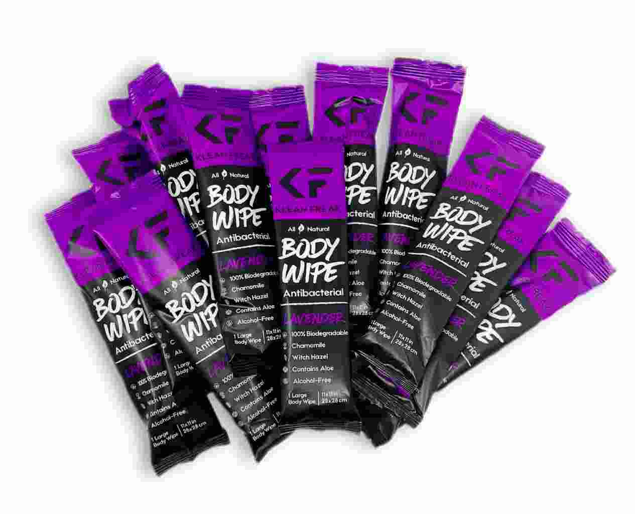 Klean Freak Body Wipes 12 Pack (lavender) - Lavender