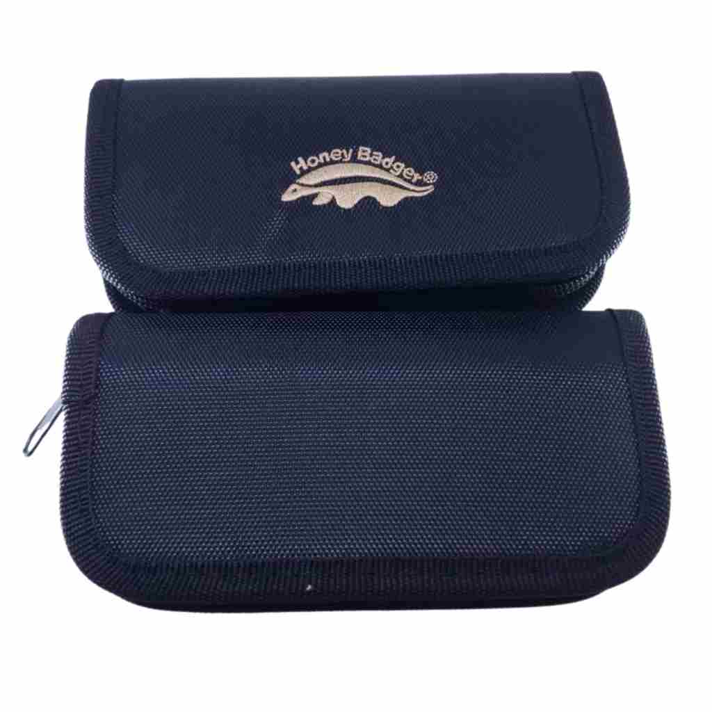Honey Badger Nylon Zipper Pouch - Front and back
