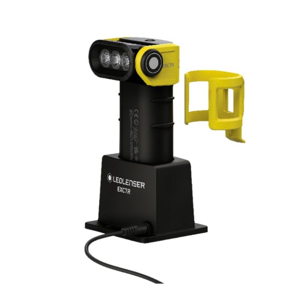 Ledlenser EXC7R Torch - charging in base detachable clip