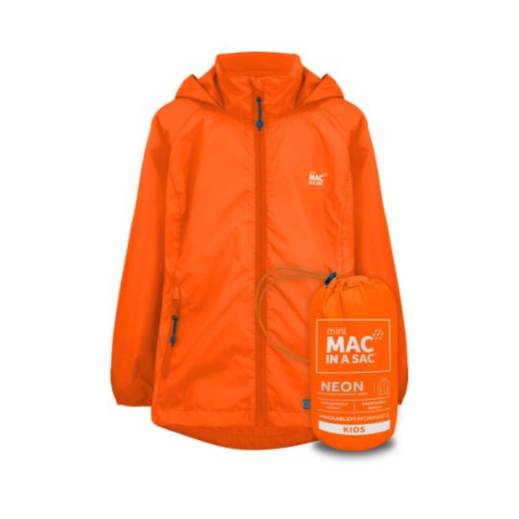 Mini Neon 2 Packable Jacket (neon orange) - front - neon orange