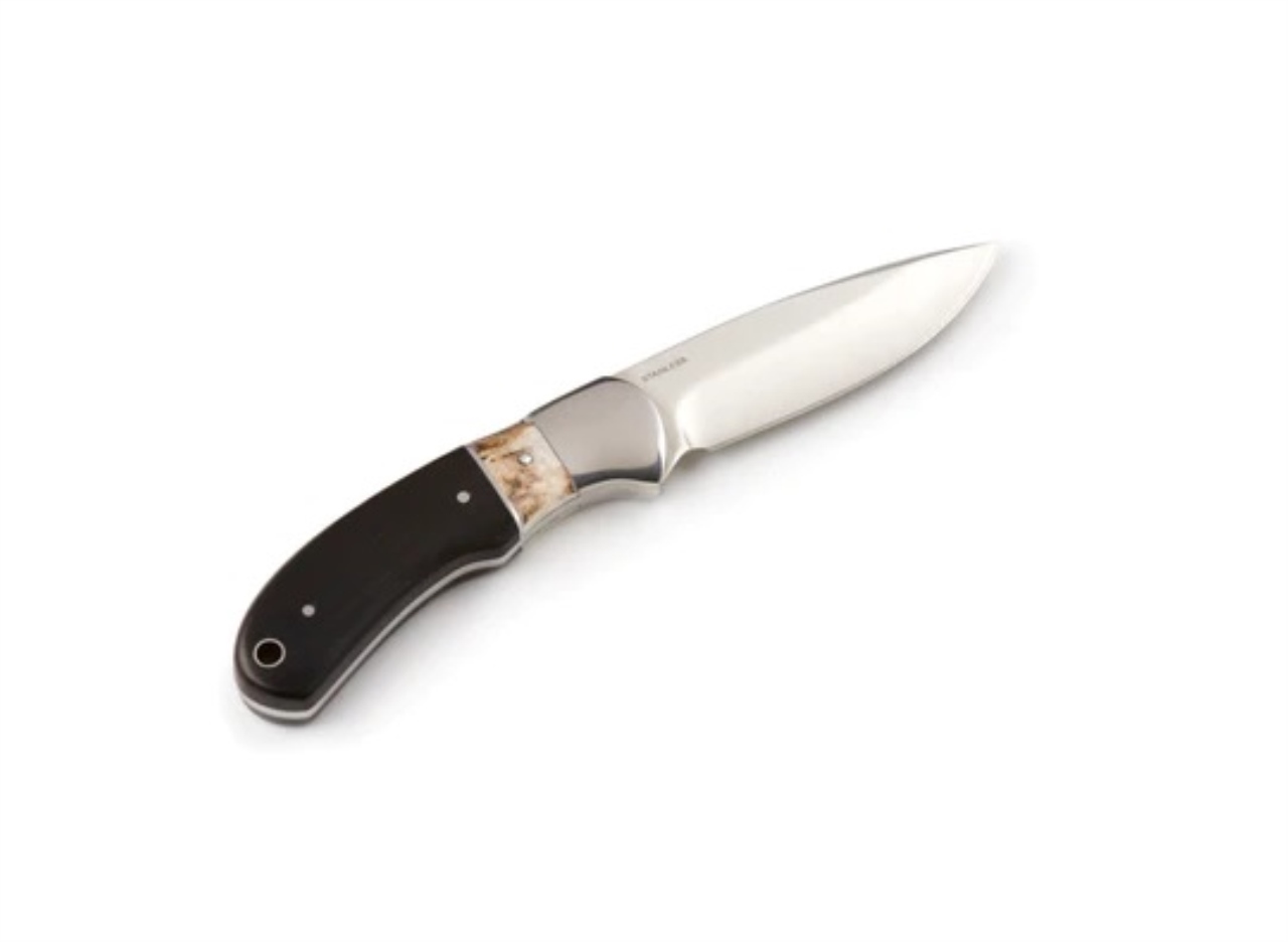 Staghorn & Ebony Wood Sheath Knife - 3.5
