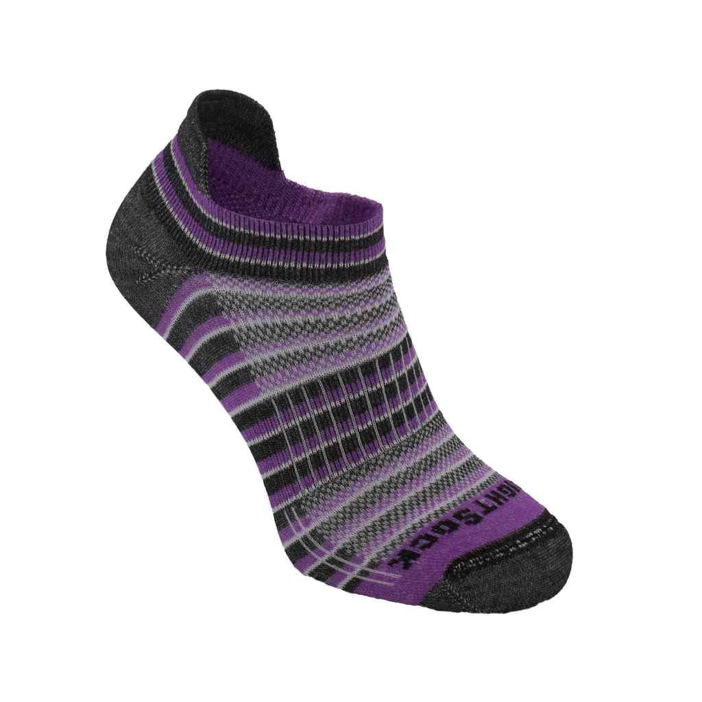 Coolmesh II - Tab Socks - Plum/Black/White Stripe - 