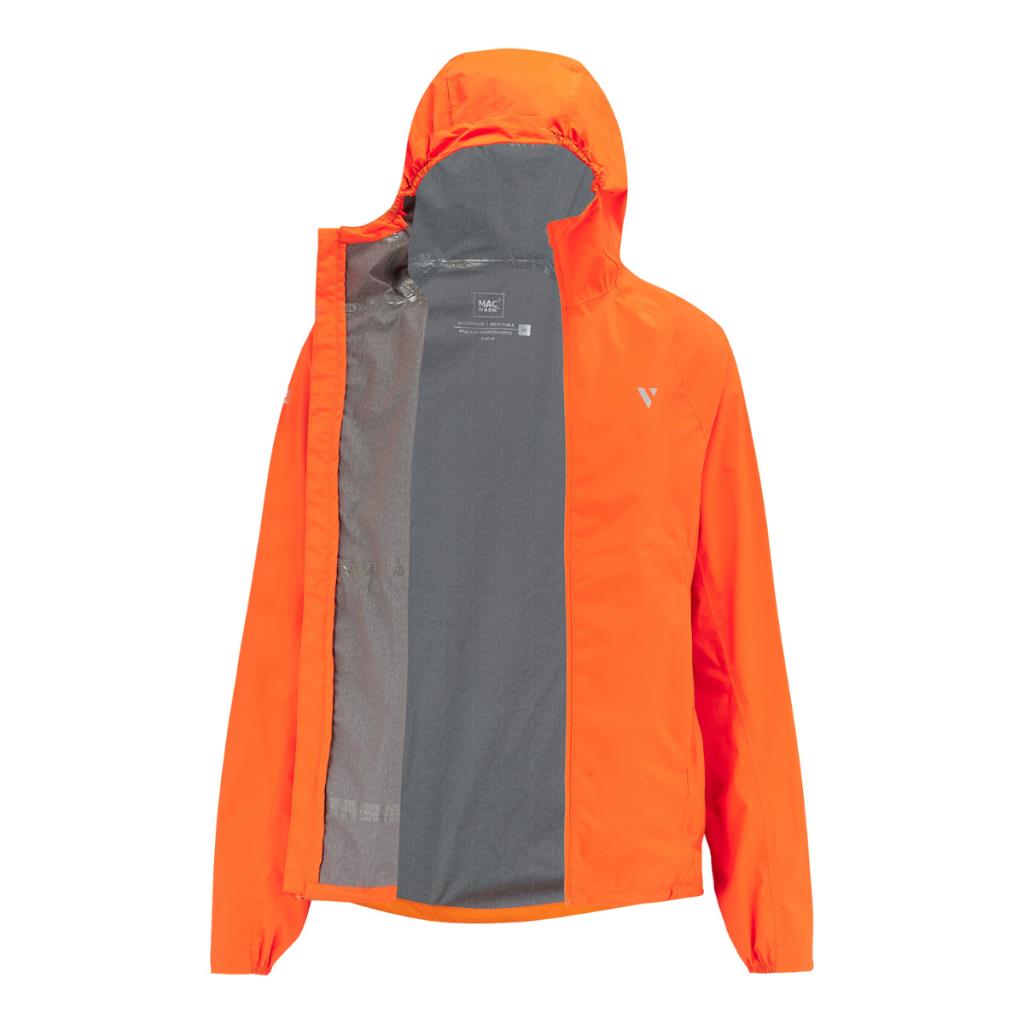 Mens Venture Ultralite Jacket (neon orange) - open front -  neon orange