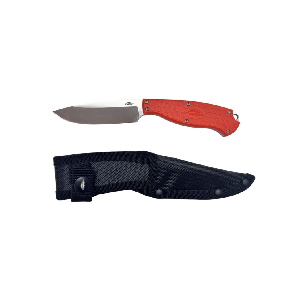 Honey Badger Fixed Blade with Sheath - orange with sheath